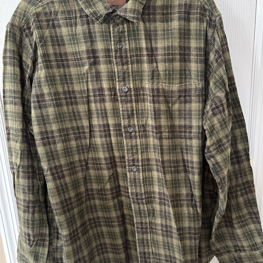 Woolrich Olive and Brown Plaid Button Down Shirt